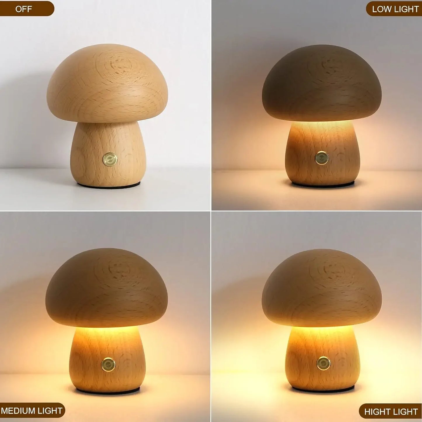 Soft, Warm Glow Mushroom Night Light