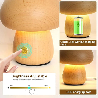 Soft, Warm Glow Mushroom Night Light